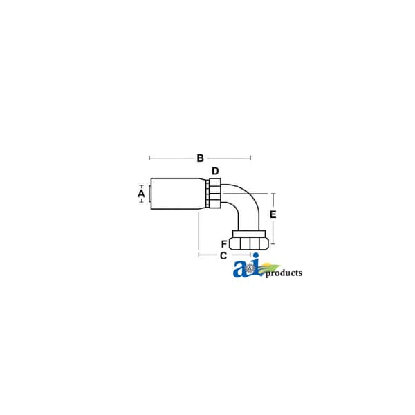 HC-FFX90L Female Seal Lok - Swivel - 90 Degree Elbow Long 3 x5 x2